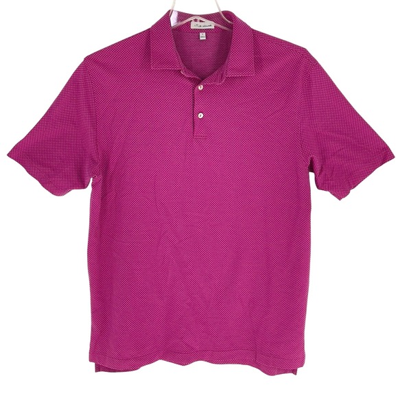 Peter Millar Other - Peter Millar Polo Shirt Men L Purple Casual Preppy Cotton Polka Dots Golf
